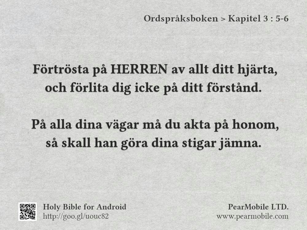 Ordspråksboken, Kapitel 3:5-6